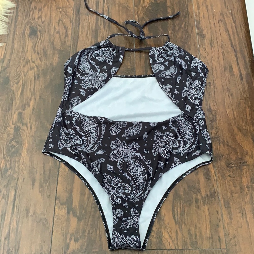 Paisley One Piece Halter Swimsuit